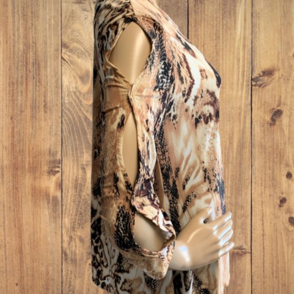 NWT! PATTI BROOKS DESIGNS BELLA SNAKESKIN PEEP SLEEVE TUNIC SMALL - Picture 3 of 8